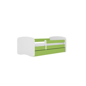 Dětská postel bez úložného prostoru Babydream 70x140 cm Bílá + zelená Bez matrace