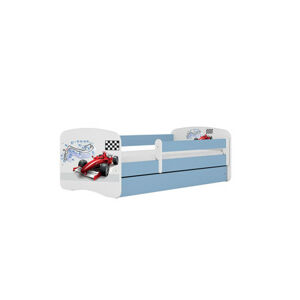 Dětská postel s úložným prostorem Babydream 70x140 cm - formule Bílá + modrá Bez matrace