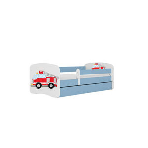 Dětská postel s úložným prostorem Babydream 80x160 cm - auto Bílá + modrá Bez matrace