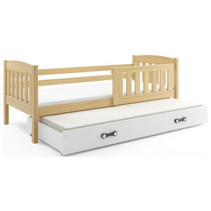 Dětská postel KUBUS s výsuvnou postelí 80x190 cm - borovice Bílá