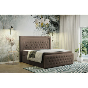 Čalouněná postel bez úložného prostoru VIERA 120x200 cm Hnědá