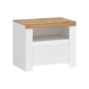 Konsimo Sp. z o.o. Sp. k. Noční stolek DAMINO 50,5x50 cm bílá/hnědá