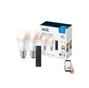 WiZ SADA 2x LED RGBW Stmívatelná žárovka A60 E27/8,5W/230V 2200-6500K Wi-Fi+DO - WiZ