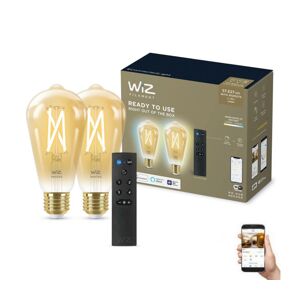 WiZ SADA 2xLED Stmívatelná žárovka ST64 E27/7W/230V 2000-5000K CRI 90 Wi-Fi + DO-WiZ