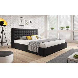 Čalouněná postel VERO rozměr 140x200 cm - Eko-kůže Černá
