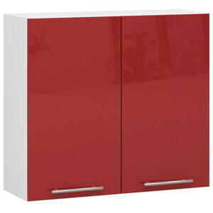 Kuchyňská skříňka OLIVIA W80 H720 - bílá/červený lesk