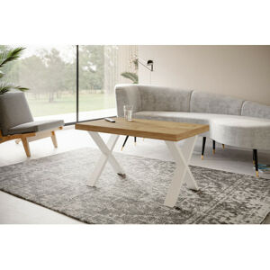 Konferenční stolek LOFT X 120x70 cm Bílá Dub craft